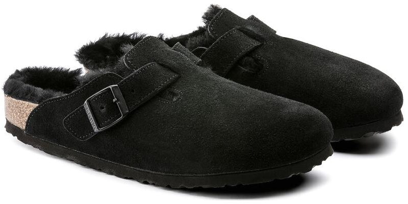 Birkenstock 绒面柔軟舒適百搭厚底搭扣包頭拖鞋 男女同款 黑色 常規版 Lookbook Birkenstock 绒面柔軟舒適百搭厚底搭扣包頭拖鞋 男女同款 黑色 常規版