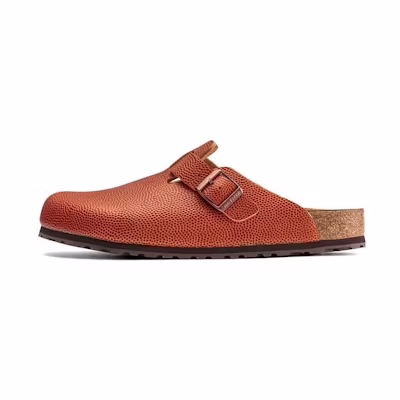 Birkenstock Boston Horween Embossed Natural Horween Leather 'Ginger Brown'