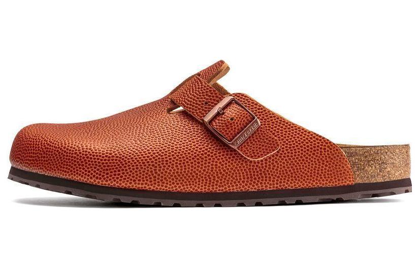 Birkenstock Boston Horween Embossed Natural Horween Leather 'Ginger Brown' 1022371