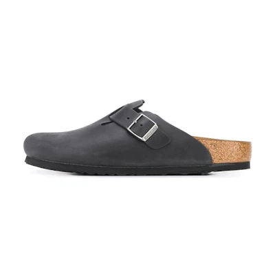 Birkenstock Boston Narrow 'Oiled Leather Black'