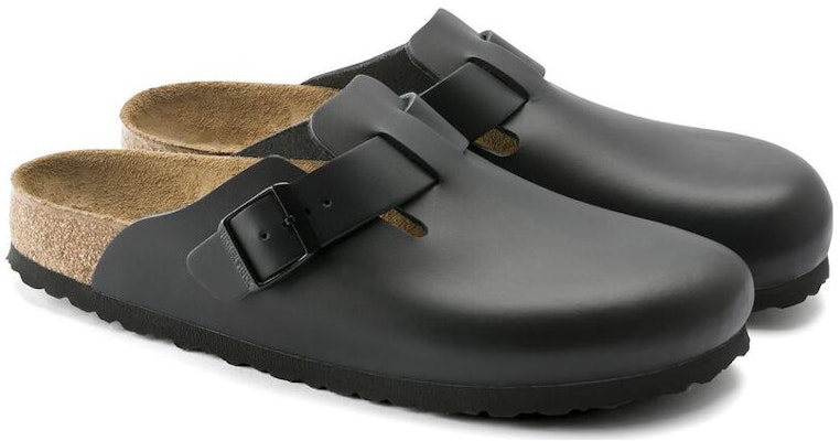 Birkenstock 皮革包頭拖鞋 男女同款 黑色 常規 Shop Birkenstock 皮革包頭拖鞋 男女同款 黑色 常規