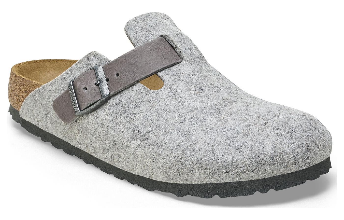 Birkenstock Boston Natural Leather-Felt 'Light Grey' 圖 2