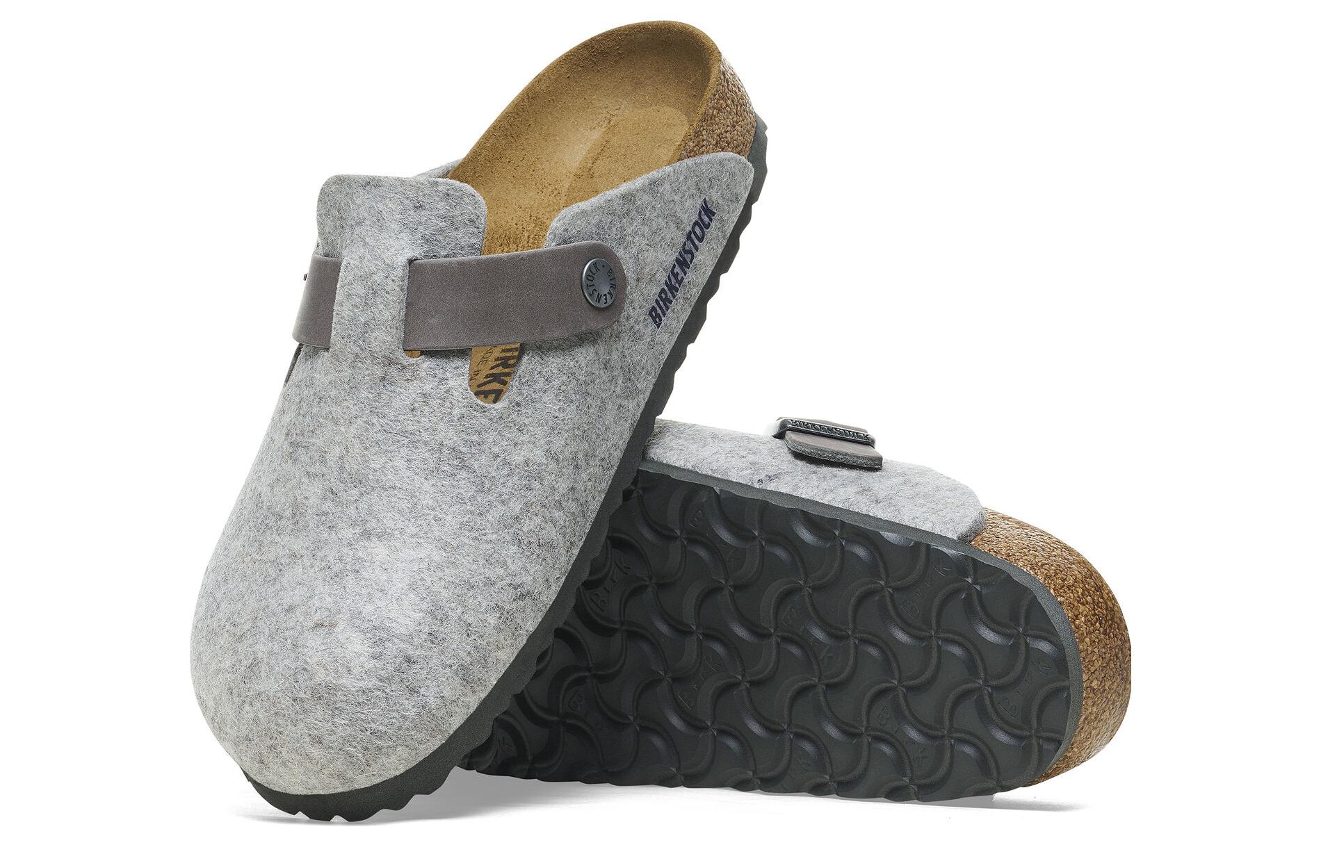 Birkenstock Boston Natural Leather-Felt 'Light Grey' 圖 5