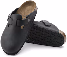 Shop Birkenstock Boston 常规款 '黑色油皮' 0059461
