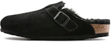 Buy Birkenstock Boston Shearling (Medium/Narrow Fit) Suede Leather Black 259883