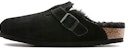 Birkenstock Boston Shearling (Sederhana/Sempit) Kelabu Hitam Kulit Suede 259883