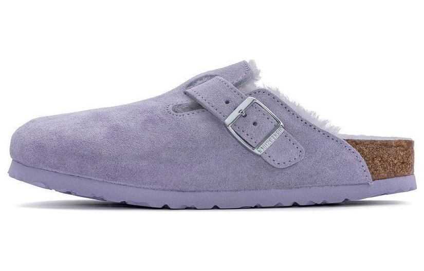 Birkenstock Boston Shearling Suede Leather Coated Narrow Fit 'Purple Fog' 1023302