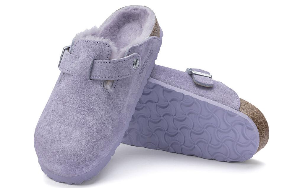 Purchase Birkenstock Boston Shearling Suede Leather Coated Narrow Fit 'Purple Fog' 1023302