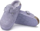 Purchase Birkenstock Boston Shearling Suede Leather Coated Narrow Fit 'Purple Fog' 1023302