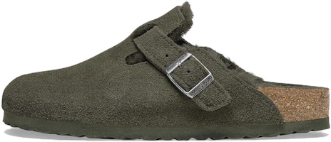 Birkenstock Boston Shearling Suede Leather Narrow Fit 'Thyme' 1025667 Birkenstock Boston Shearling Suede Leather Narrow Fit 'Thyme' 1025667