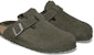 Birkenstock Boston Shearling Suede Leather Narrow Fit 'Thyme' - Kulit Hijau Thyme 1025667