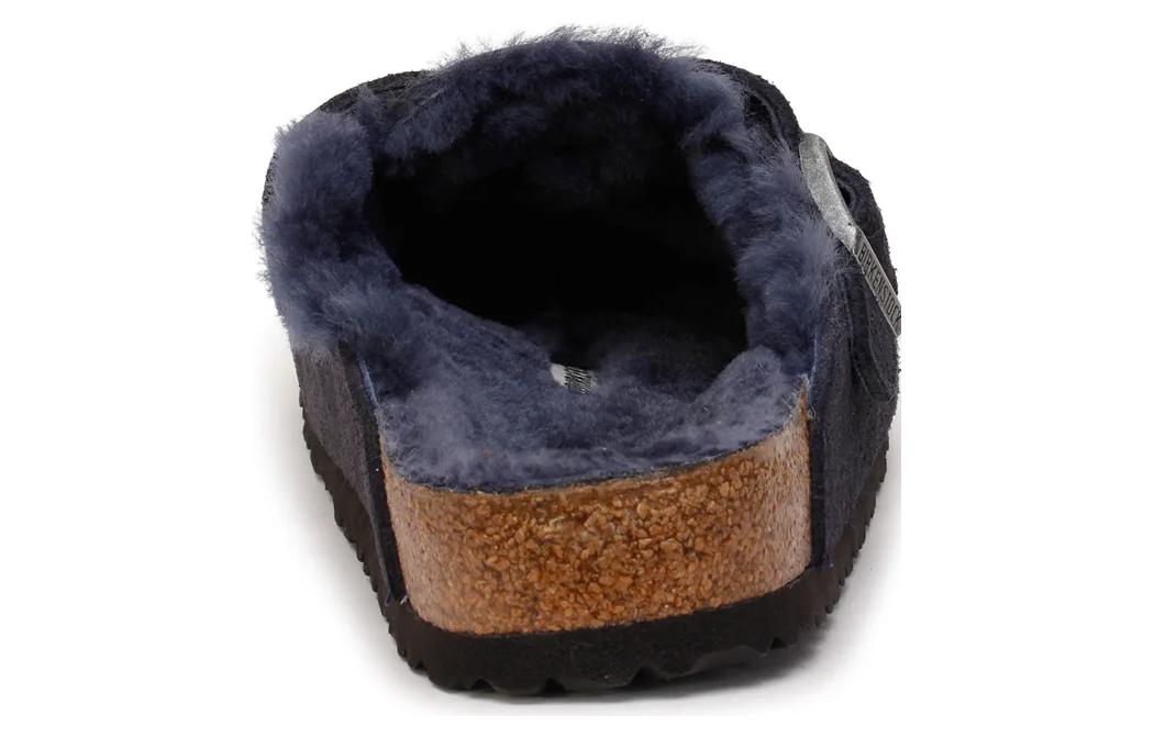 Shop Birkenstock Boston Shearling Ante Midnight Azul Oscuro 1020594/1020584