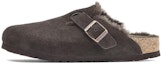 Buy Birkenstock Boston Shearling Suede Mocha Lelaki & Wanita 1020567/1020529