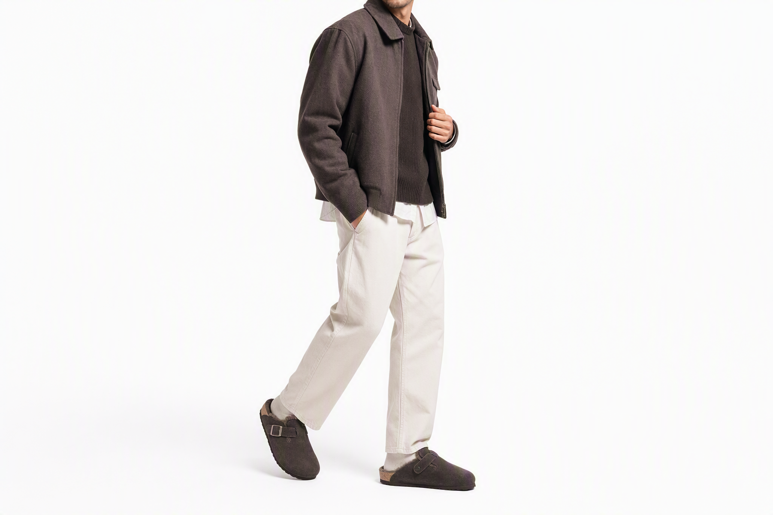 Order Birkenstock 麂皮舒適休閒棉拖 男女同款 咖啡色