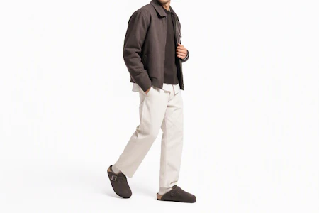 Order Birkenstock 麂皮舒適休閒棉拖 男女同款 咖啡色