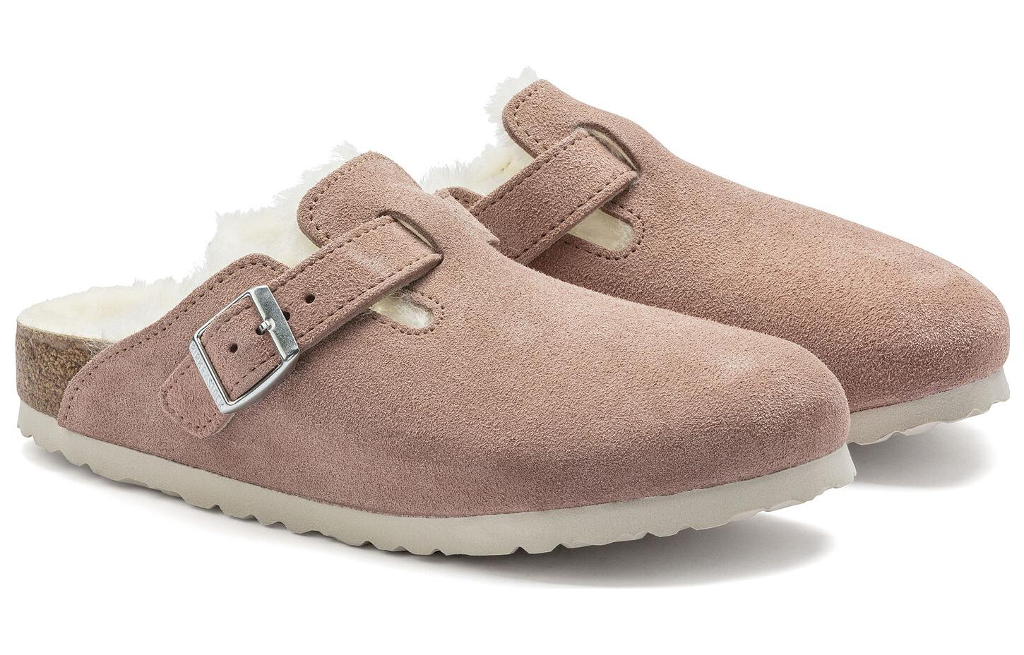 Lookbook Birkenstock Boston Shearling Suede Pink Clay 1023281
