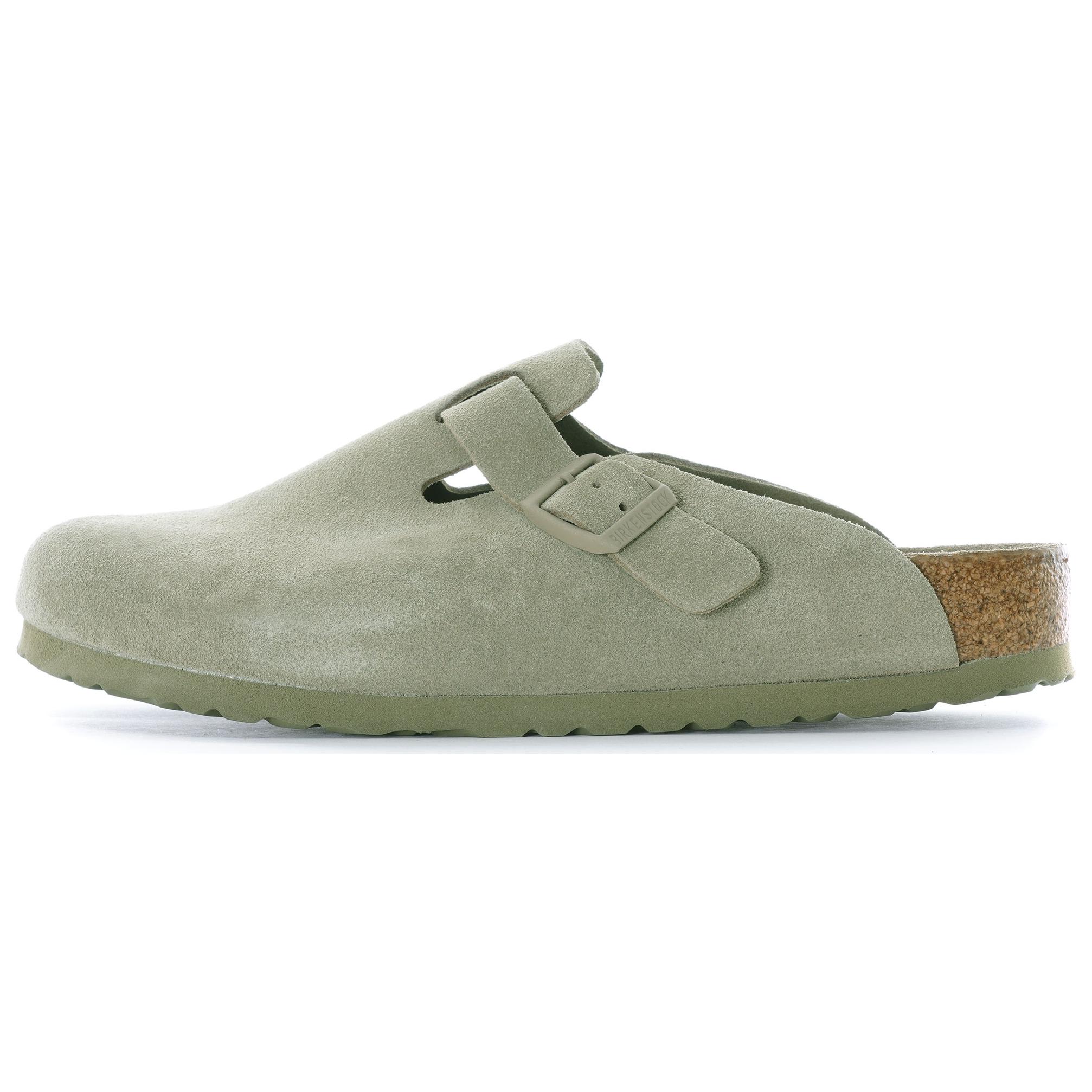 Buy Birkenstock Boston Soft Footbed Narrow 1019108 'Gamuza Khaki Desgastado' 1019054/1019108