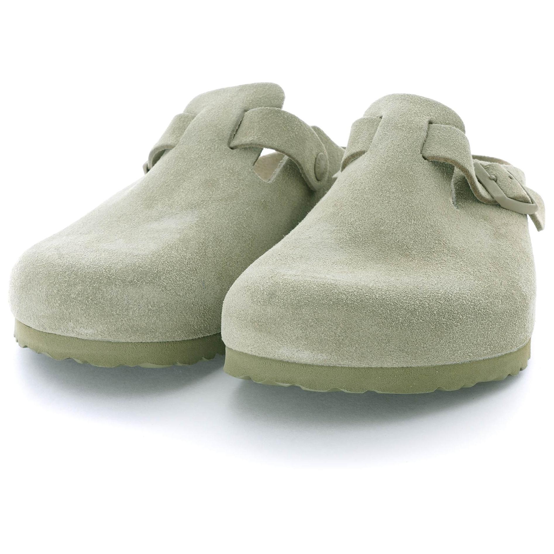 Order Birkenstock Boston Soft Footbed Narrow 1019108 'Gamuza Khaki Desgastado' 1019054/1019108