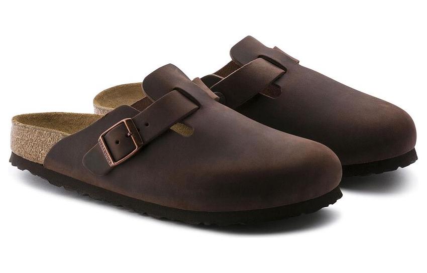 Shop Birkenstock Boston Soft Footbed Oiled Leather Habana Brown 0159711/0159713
