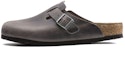 Buy Birkenstock Boston Soft Footbed Kulit Kelabu Besi 1013255/1013256