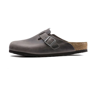 Birkenstock Boston Soft Footbed Oiled Leather Iron Grey