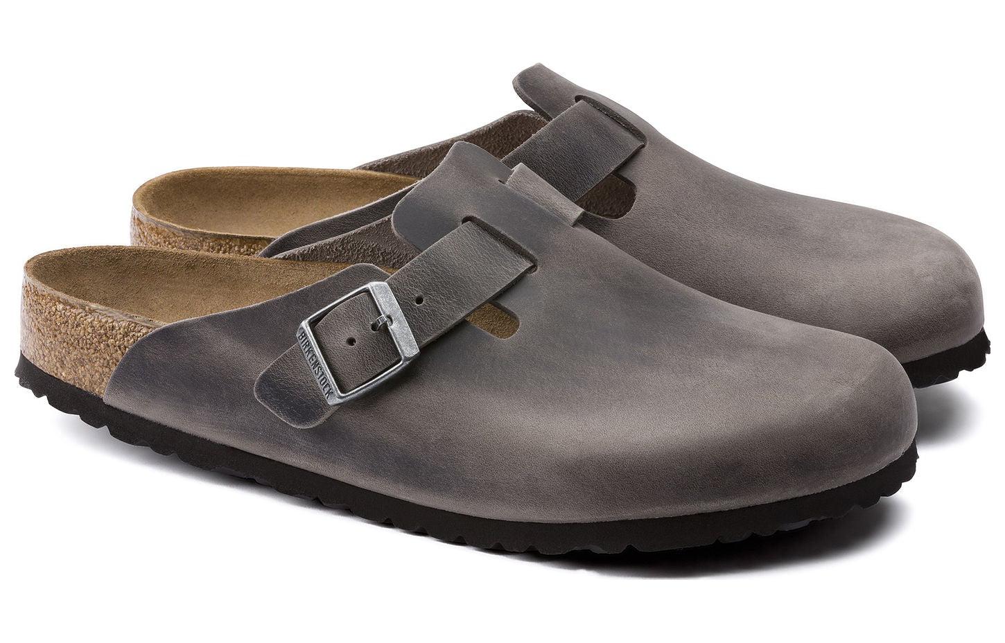 Lookbook Birkenstock Boston Soft Footbed Kulit Oiled Abu Besi 1013255/1013256