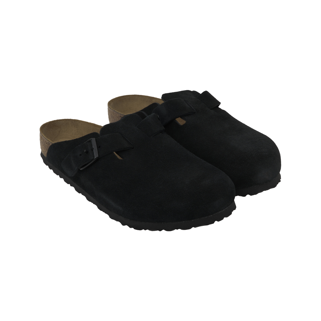 Purchase Birkenstock Boston 软床麂皮黑色拖鞋 0660471/0660473