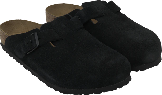 Birkenstock Boston 软床麂皮黑色拖鞋 0660471/0660473 Purchase Birkenstock Boston 软床麂皮黑色拖鞋 0660471/0660473