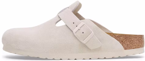 Buy Birkenstock Boston Soft Footbed Suede Leather 'Antique White' 1027667