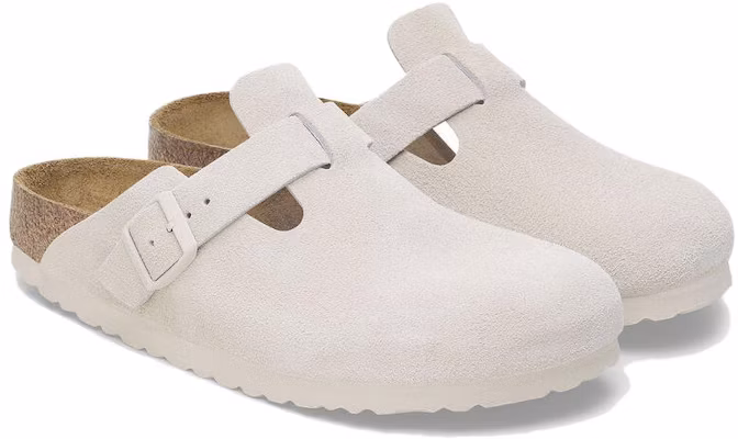Birkenstock Boston Soft Footbed Suede Leather 'Antique White' 1027667 Shop Birkenstock Boston Soft Footbed Suede Leather 'Antique White' 1027667
