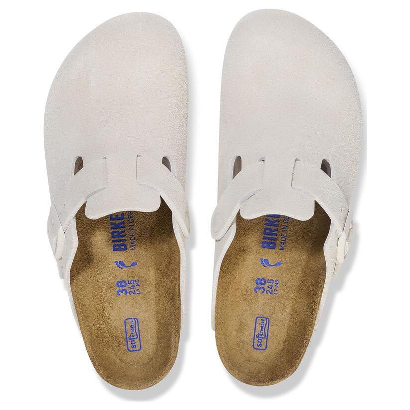 Purchase Birkenstock Boston Soft Footbed Suede Leather 'Antique White' 1027667