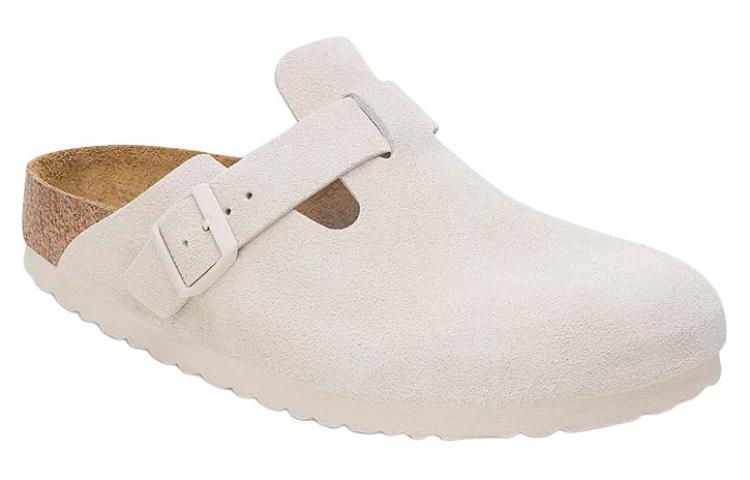 Order 勃肯 Boston 绒面窄版软床凉鞋 '古白色' 1027693