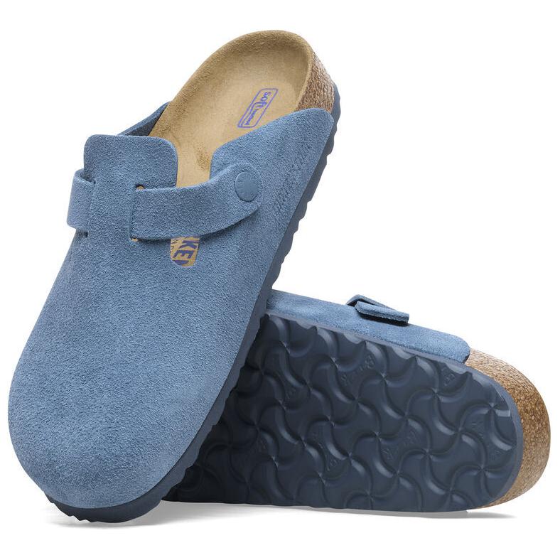 Birkenstock Boston Soft Footbed Suede Leather Narrow Fit Shoes 'Elemental Blue' 圖 4