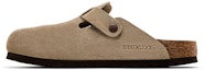 Lookbook Birkenstock Boston Soft Footbed Suede Narrow 'Taupe' Lelaki & Wanita 0560773