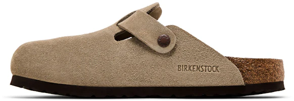 Shop Birkenstock 絨面 柔軟舒適 包頭拖鞋 男女同款 灰褐色 窄版
