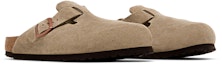 Cheap Birkenstock Boston Soft Footbed Suede Narrow 'Taupe' Lelaki & Wanita 0560773
