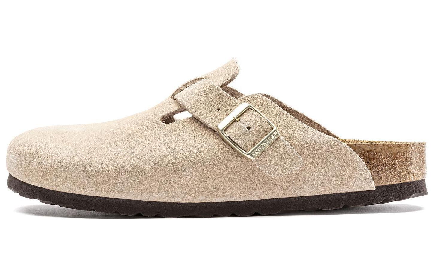 Birkenstock Boston Soft Footbed Suede Nude