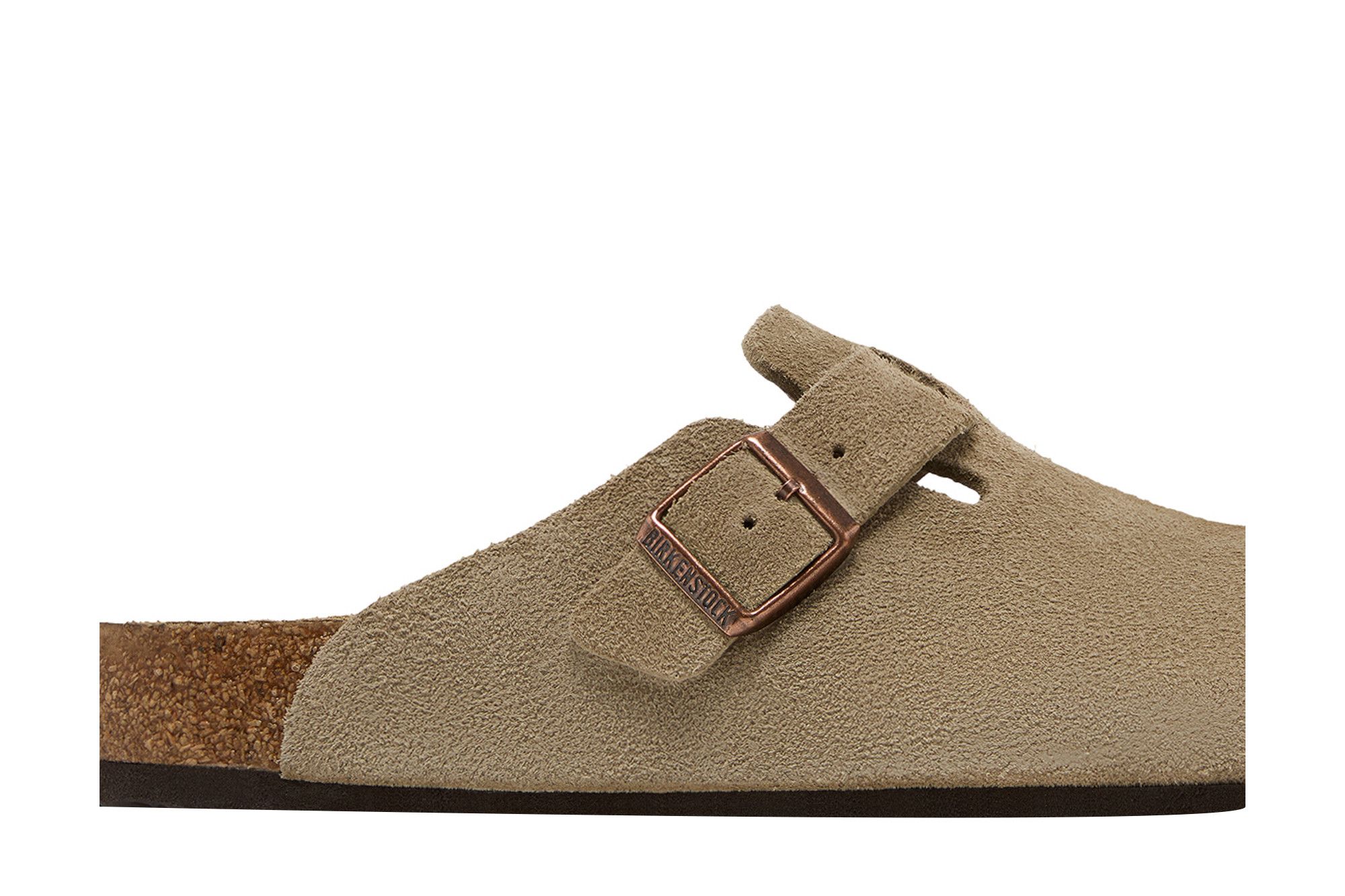 Lookbook Birkenstock Boston Soft Footbed Suede Regular 'Taupe' 0560771