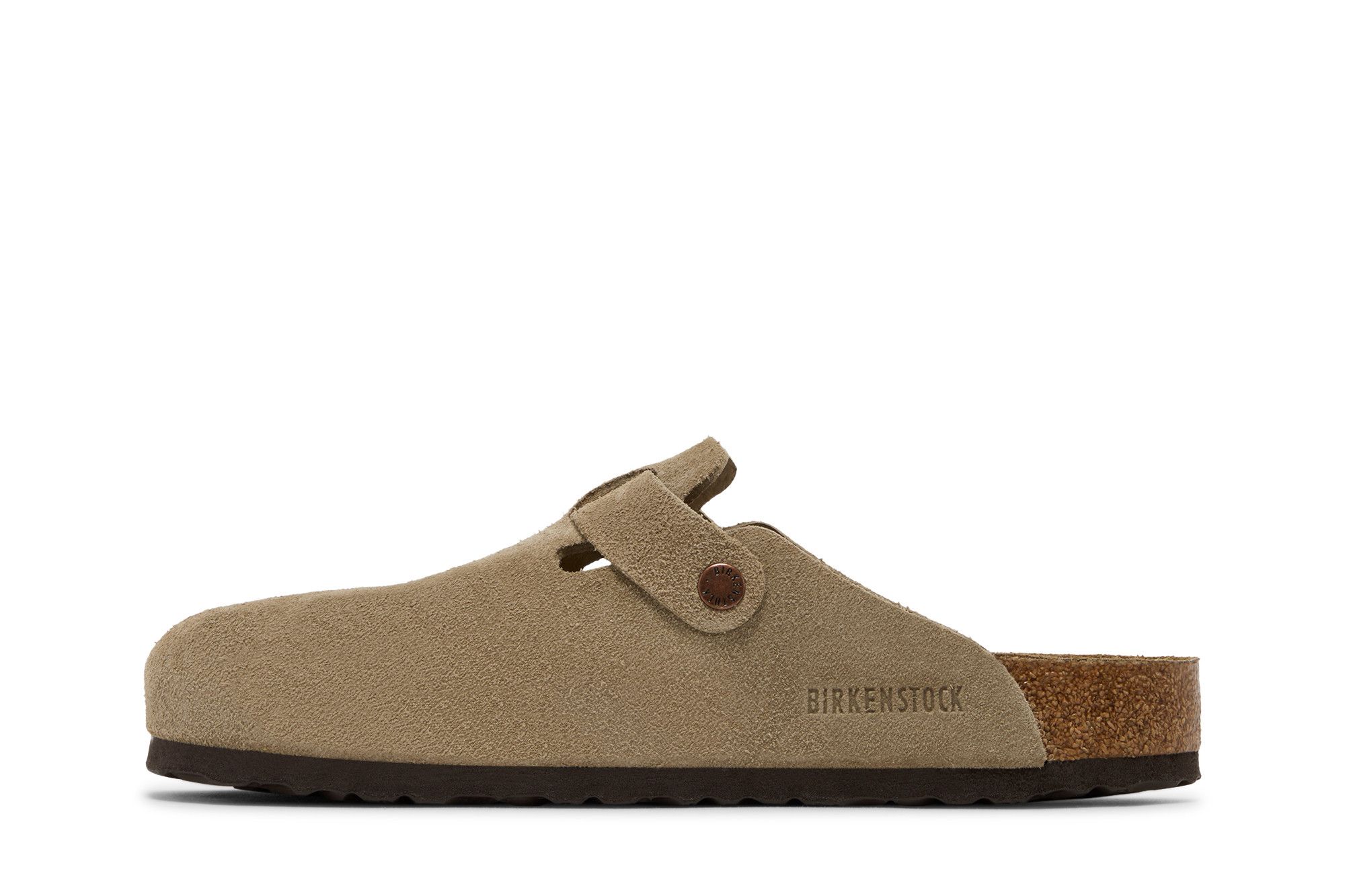 Shop Birkenstock Boston Soft Footbed Suede Regular 'Taupe' 0560771