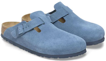 Lookbook Birkenstock Boston Suede 'Biru Muda Narrow' 1026804