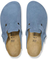 Shop Birkenstock Boston Suede 'Biru Muda Narrow' 1026804