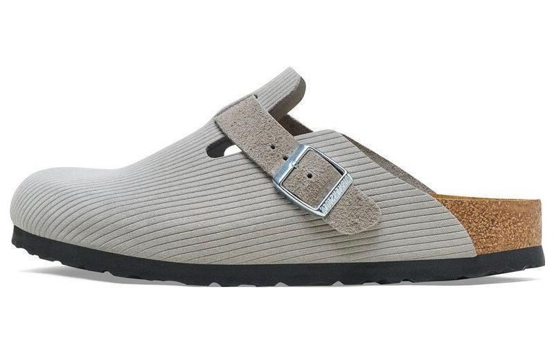 Birkenstock Boston Suede Embossed 'Corduroy Stone Coin'