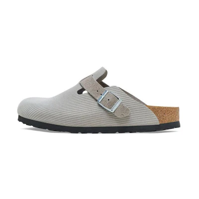 Birkenstock Boston Suede Embossed 'Corduroy Stone Coin'