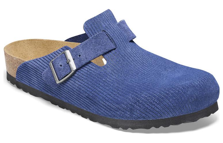 Order 勃肯斯托克波士顿蓝靛色缎纹皮凉鞋 1026203