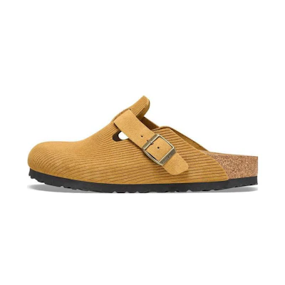 Birkenstock Boston Suede Embossed Corduroy 'Cork Brown'
