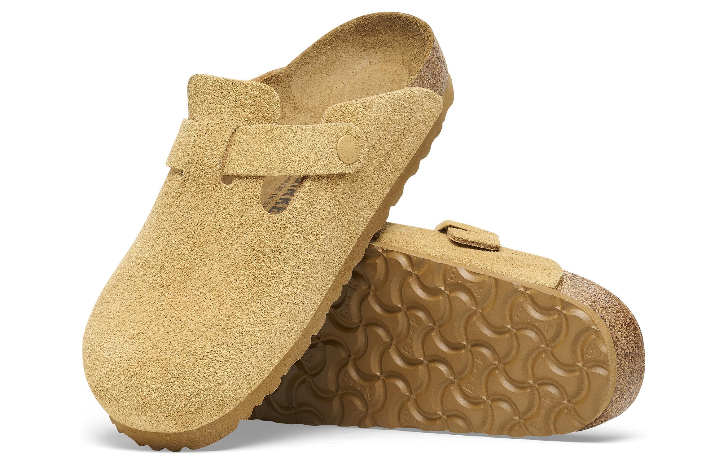 Purchase 勃肯 圓頭厚底搭扣 防磨包頭拖鞋 男女同款 黃油色 常規版