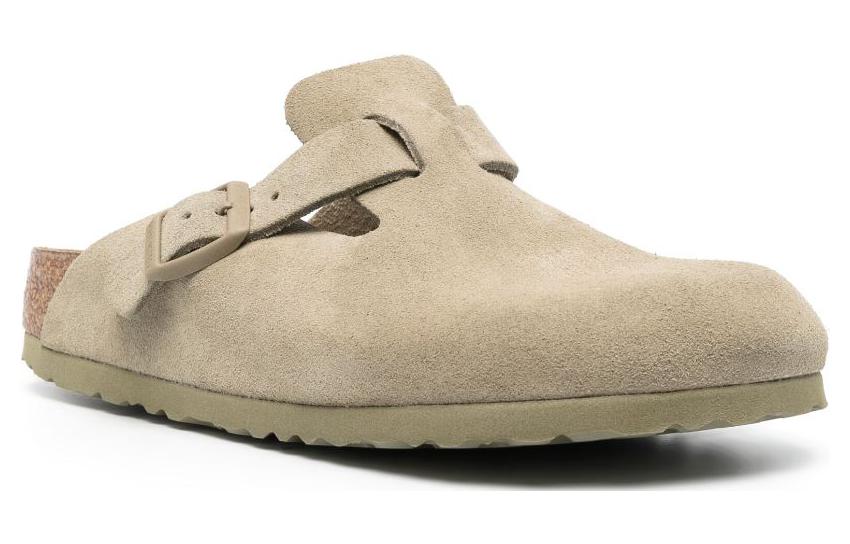 Order Birkenstock Boston 窄版麂皮凉鞋 '褪色卡其' 1025844