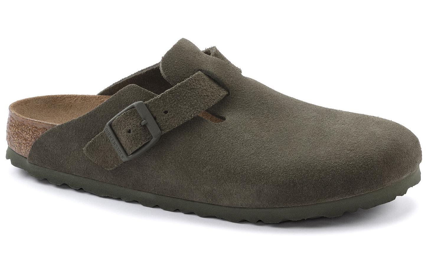 Order Birkenstock Boston de Cuero Gamuza Regular 'Verde Musgo Gamuza' 1024721