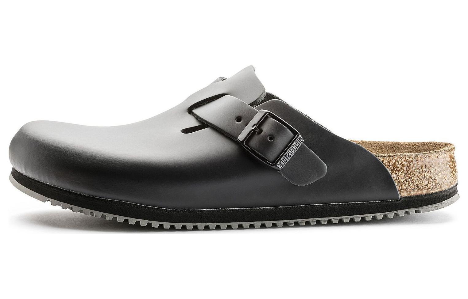 Birkenstock Boston Super Grip Leather Narrow Fit 0060194 'Black' 0060194/0060196