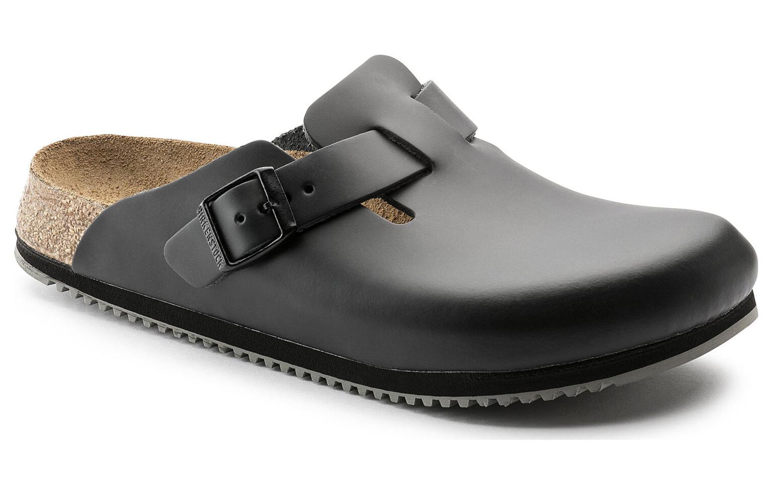 Lookbook Birkenstock 皮革 簡約舒適搭扣 包頭拖鞋 男女同款 黑色